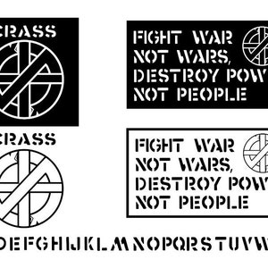 CRASS the Band Vector Clip Art .SVG - Imágenes descargables de Punk Rock- Logotipo y fuente de plantilla CRASS completa