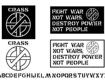 CRASS the Band Vector Clip Art .SVG - Punk Rock Downloadable Images- Full CRASS Stencil Font and Logo