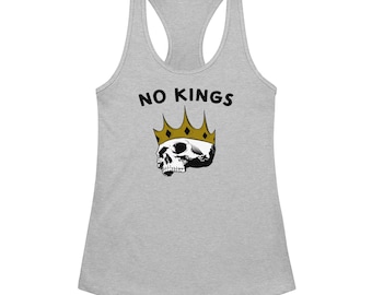 No Kings! Women’s fitted racerback tank top