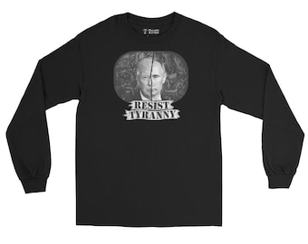 Resist Tyranny Long Sleeve Black T Shirt