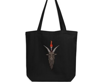 Baphomet Eco Tote Bag - Satanic Temple Anti-Theistic Hand Bag