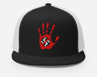 Embroidered Bloody Hand No-Nazi Trucker Cap