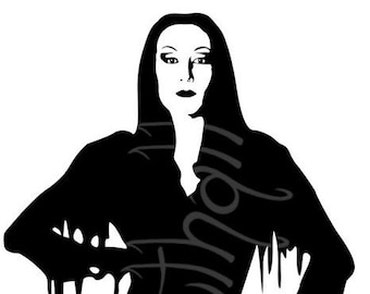 Morticia Addams .SVG - Anjelica Huston inspired Vector Digital Download Addams Family