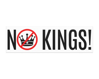 No Kings white with CrownBuster as the "O" - Car magnet