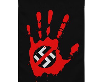 Anti-Fascist No-Nazi Bloody Hand-print Garden flag (flag only)