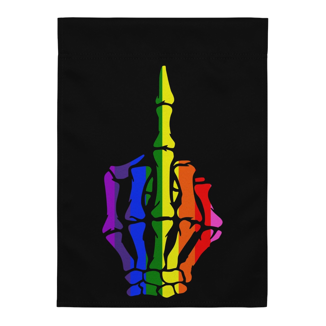 Pride Rainbow in a Skeleton Hand Middle Finger Garden Flag (flag Only — free download
