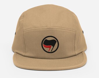 Embroidered Anti-Fascist Flags Five Panel Cap