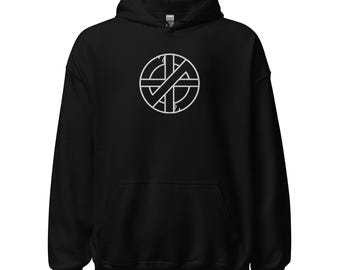 CRASS Band No Gods No Masters Large Embroidery Unisex Hoodie