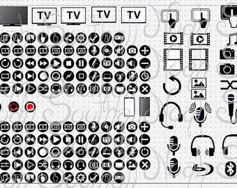 Audio-Visual Icons Vector and .PNG 190+ Images for AV Instant Download