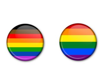 PRIDE Buttons! 1" x2 Classic Pride Flags - Pin-back, Magnet OR Lapel Pin