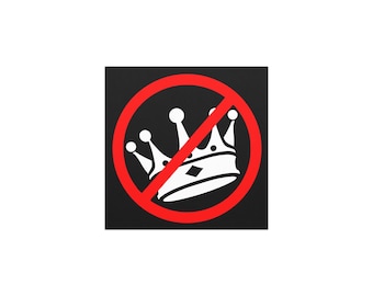 CrownBuster black background Car magnets Crossed Out Crown - No Kings