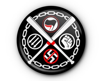 Anti-Fascist Antifa 1.5" Button! AntiFascist Pin-back buttons