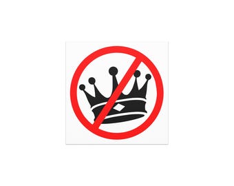 CrownBuster white background Car magnets Crossed Out Crown - No Kings