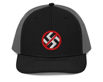 Embroidered No-Nazi Richardson 112 Trucker Cap with dark front