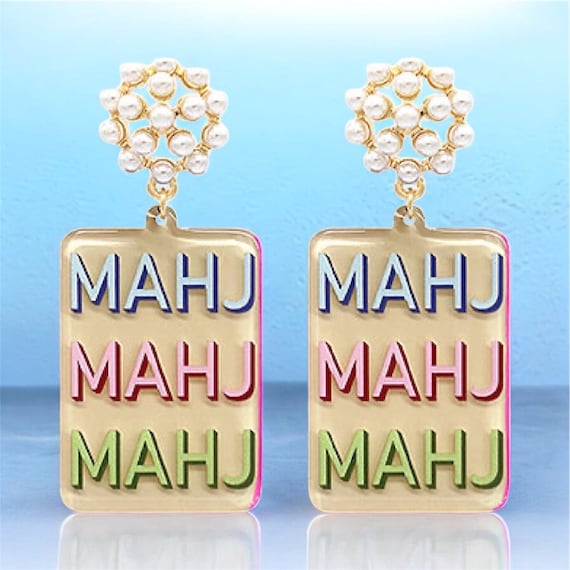MAHJ Squad  Mahjong Earrings | Pearl Accents, Modern Statement