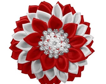 DST Inspired Brooch- Red and White Floral Brooch | Devastating Diva Pin