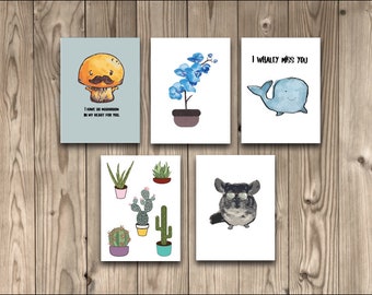 MIX & MATCH 5 Piece Note Card Set with Envelopes