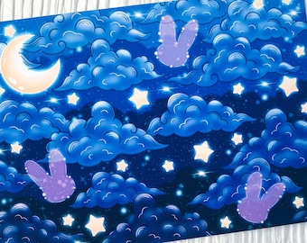 Bunny Constellation Art Print: Kawaii Celestial Rabbit, Galaxy Theme