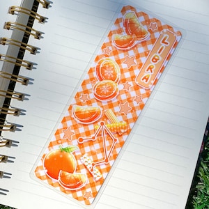 Marcador Laranja Libra | Marcador de astrologia fofo para amantes de livros | Marcador Estético do Zodíaco Kawaii | Papel de carta Kawaii do signo de Libra