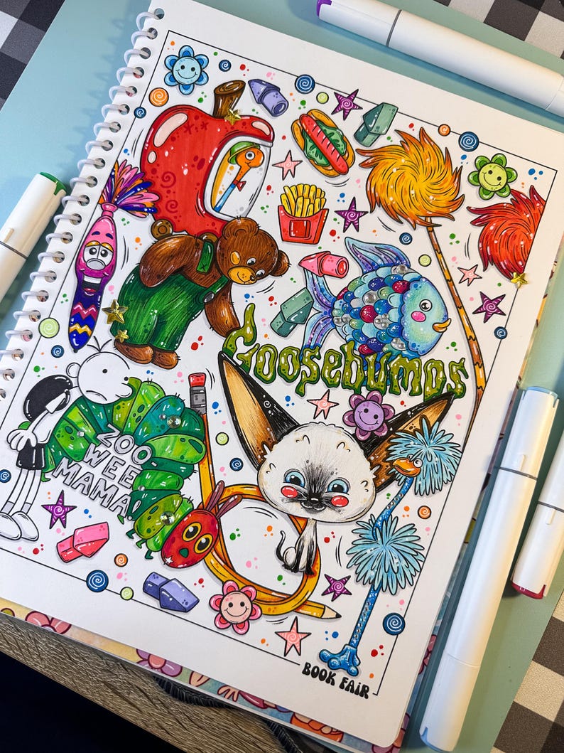 Libro para colorear de los años 2000 / Lindas páginas para colorear con estética Y2K para adultos / Nostalgia de los años 2000 imagen 6