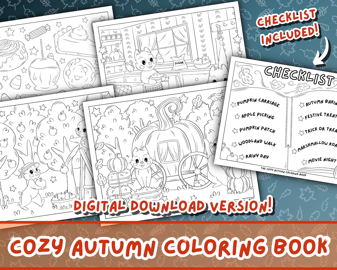 The Cozy Autumn Coloring Book Cute Fall Coloring Pages for Any Age