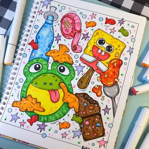 Libro para colorear de los años 2000 / Lindas páginas para colorear con estética Y2K para adultos / Nostalgia de los años 2000 imagen 7