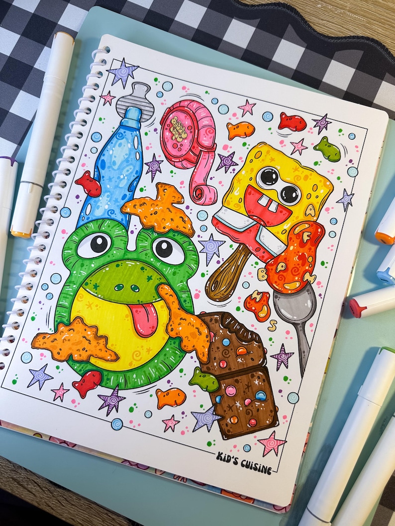 Libro para colorear de los años 2000 / Lindas páginas para colorear con estética Y2K para adultos / Nostalgia de los años 2000 imagen 7