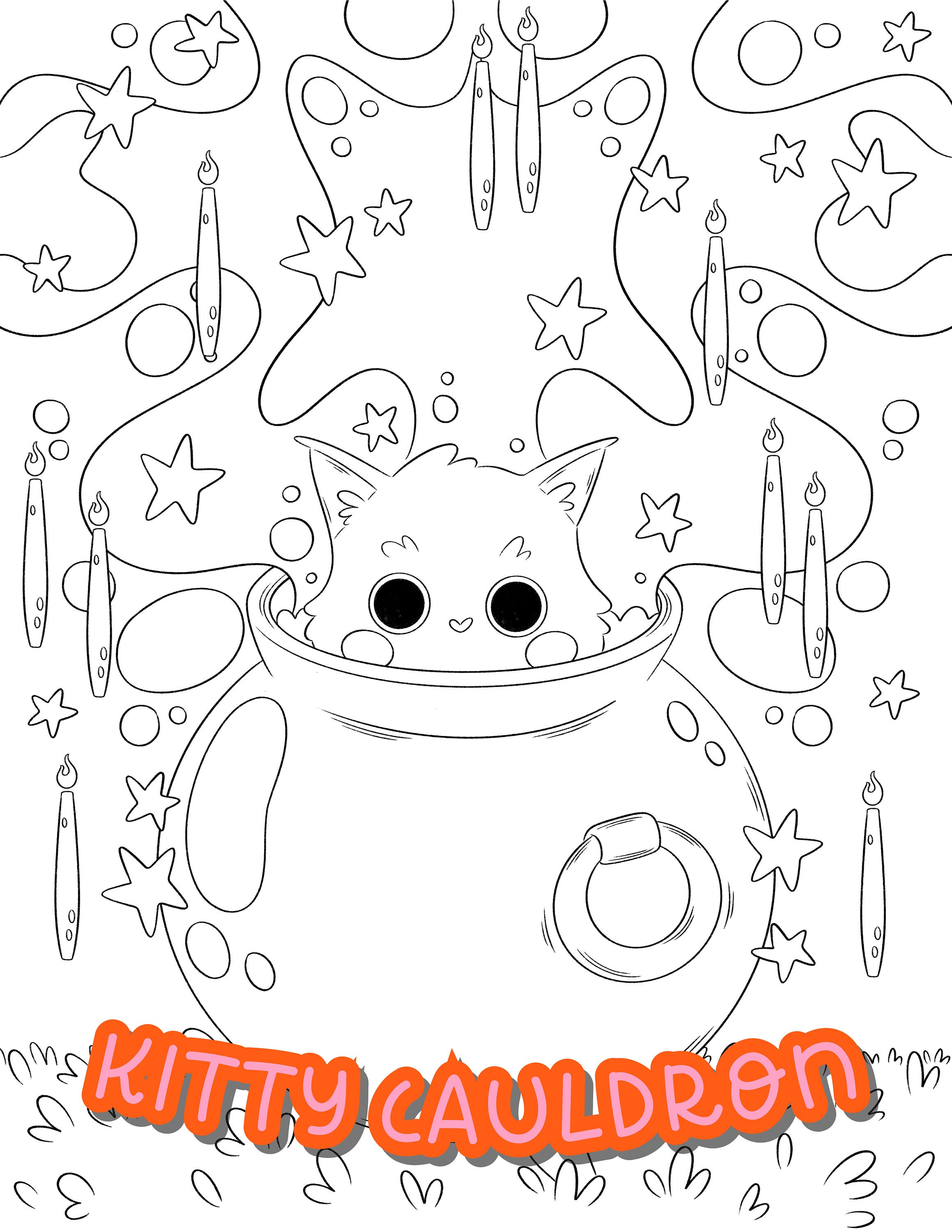 Halloween Witch Coloring Pages | Spooky Season, Pumpkins (digital ...