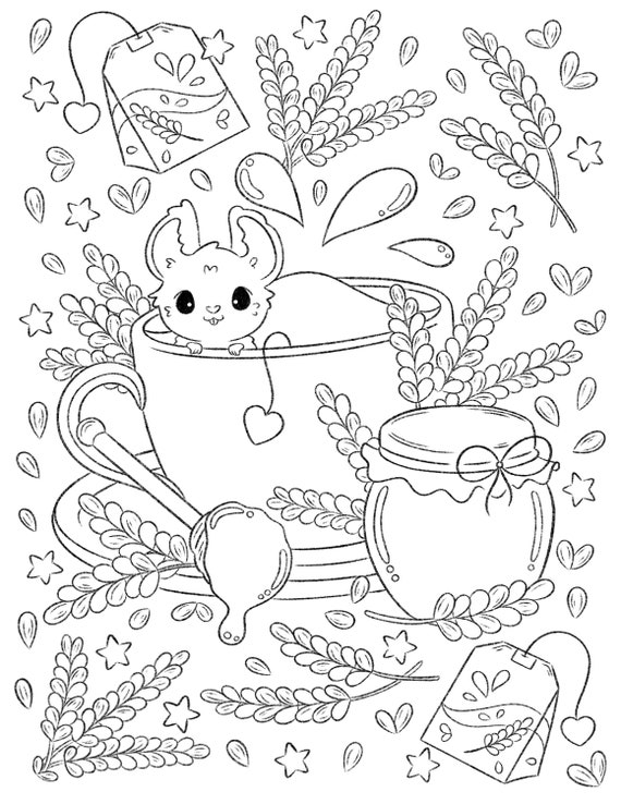 Cozy Coloring Page Adult Kawaii, Coloring Print for Relaxing, Kids Travel  Activity Coloring Page, ADHD Coloring Kit, Coloring Page PDF SM8 