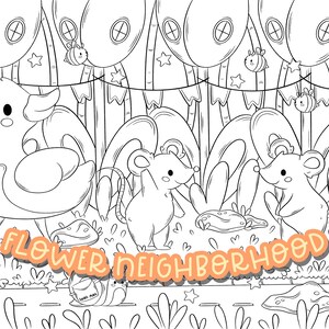 Cute Spring Critters Coloring Pages | Kawaii Art (Digital Download) image 2