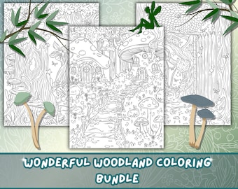 Woodland Fairy Coloring Pages | Cottagecore Adult Coloring Book (Digital Download)