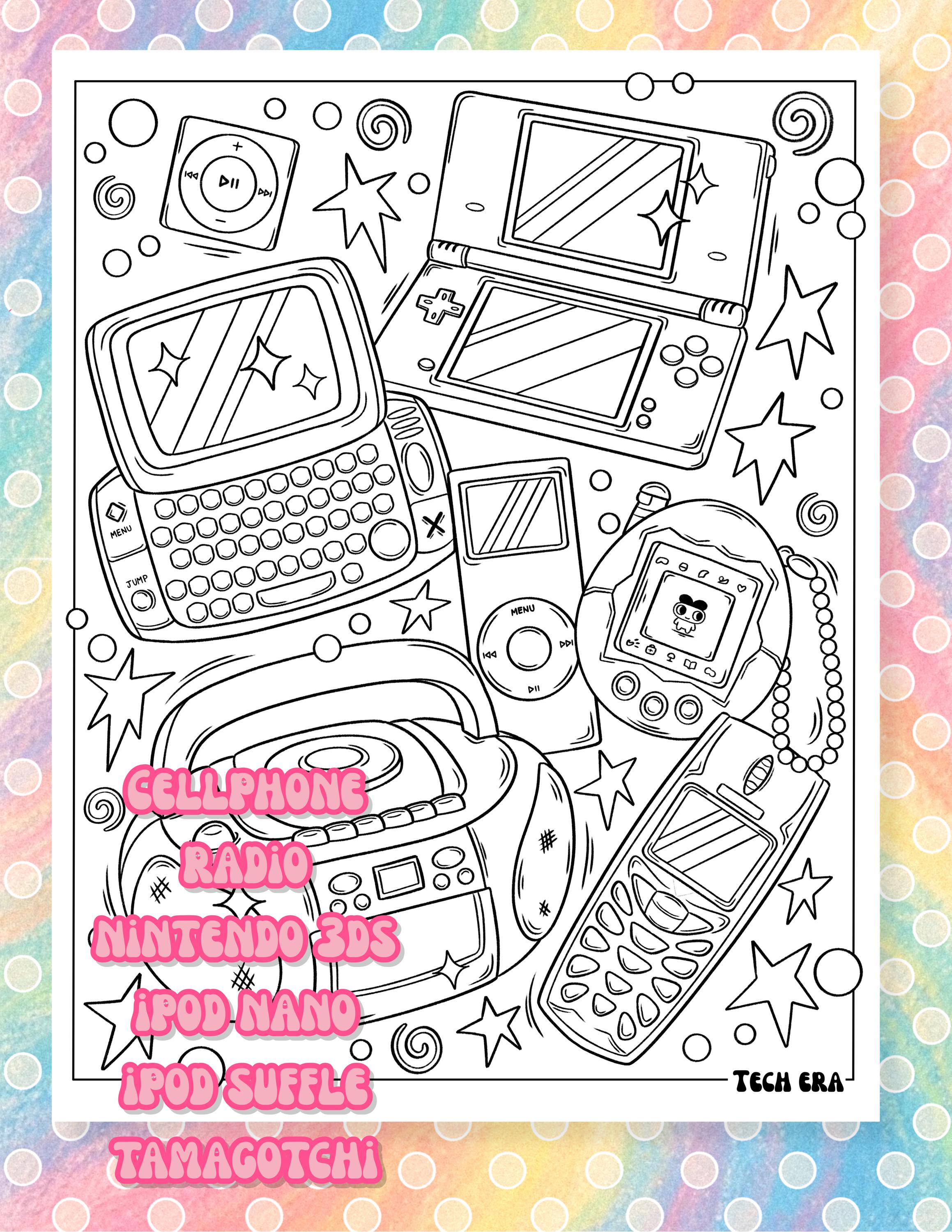 2000’s Throwback Coloring Book | Cute Y2K Aesthetic Coloring Pages for ...