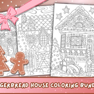 Peperkoekhuis Kleurplaten | Leuke kerstkleurplaten | Vakantiedrukwerk voor kerst | Winter Wonderland kleurboek voor volwassenen