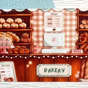 Cozy Bakery Art Print: Adorable Kawaii Illustration