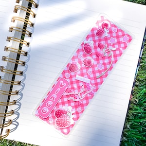 Raspberry Virgo Aesthetic Bookmark | Cute Zodiac Kawaii Bookmark | Cute Bookmark for Astrology Lovers
