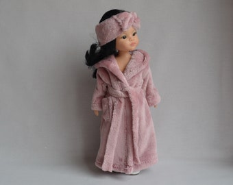 Peignoir rose pour poupée 13 pouces, Robe pour Paola Reina, Corolle, Ruby Red, Little Darling. Vêtements poupée 32 - 34 cm. Robe de poupée longue en polaire douce
