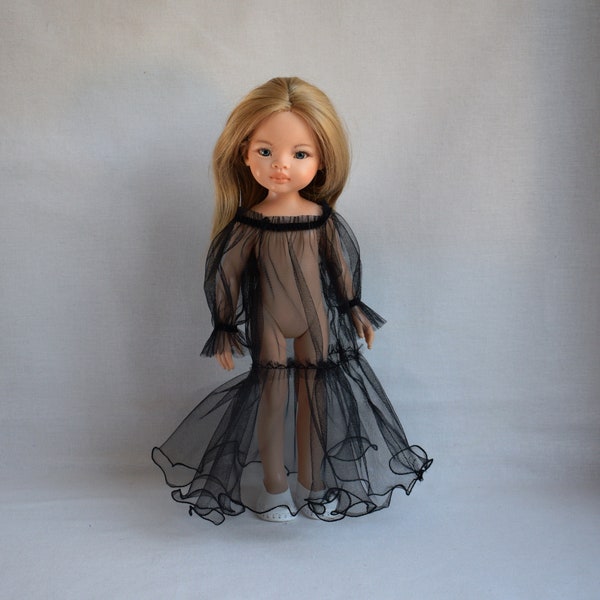 Black chemise for doll Paola Reina, Effner Little Darling doll, Ruby Red doll and similar 13 - 14 inch dolls