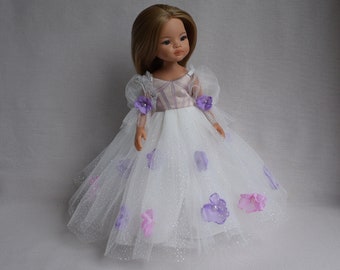 Doll Glitter dress for Paola Reina, Little Darling doll. Beautiful Clothes 13 inch doll Ball Gown, Fashion fancy dress, Flower girl dress