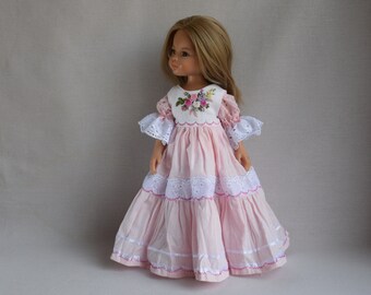 Vêtements de poupée pour poupée Paola Reina, poupée Effner Little Darling et similaires. Robe de poupée brodée de fleurs et chemisier en dentelle