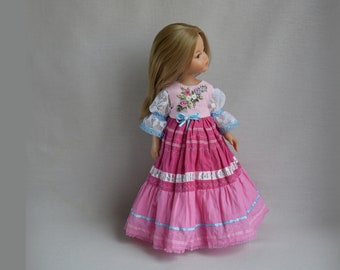 Belle robe de poupée pour poupée Paola Reina, Little Darling fdoll 13 pouces. Vêtements brodés pour poupée de collection, tenue de collection de poupée