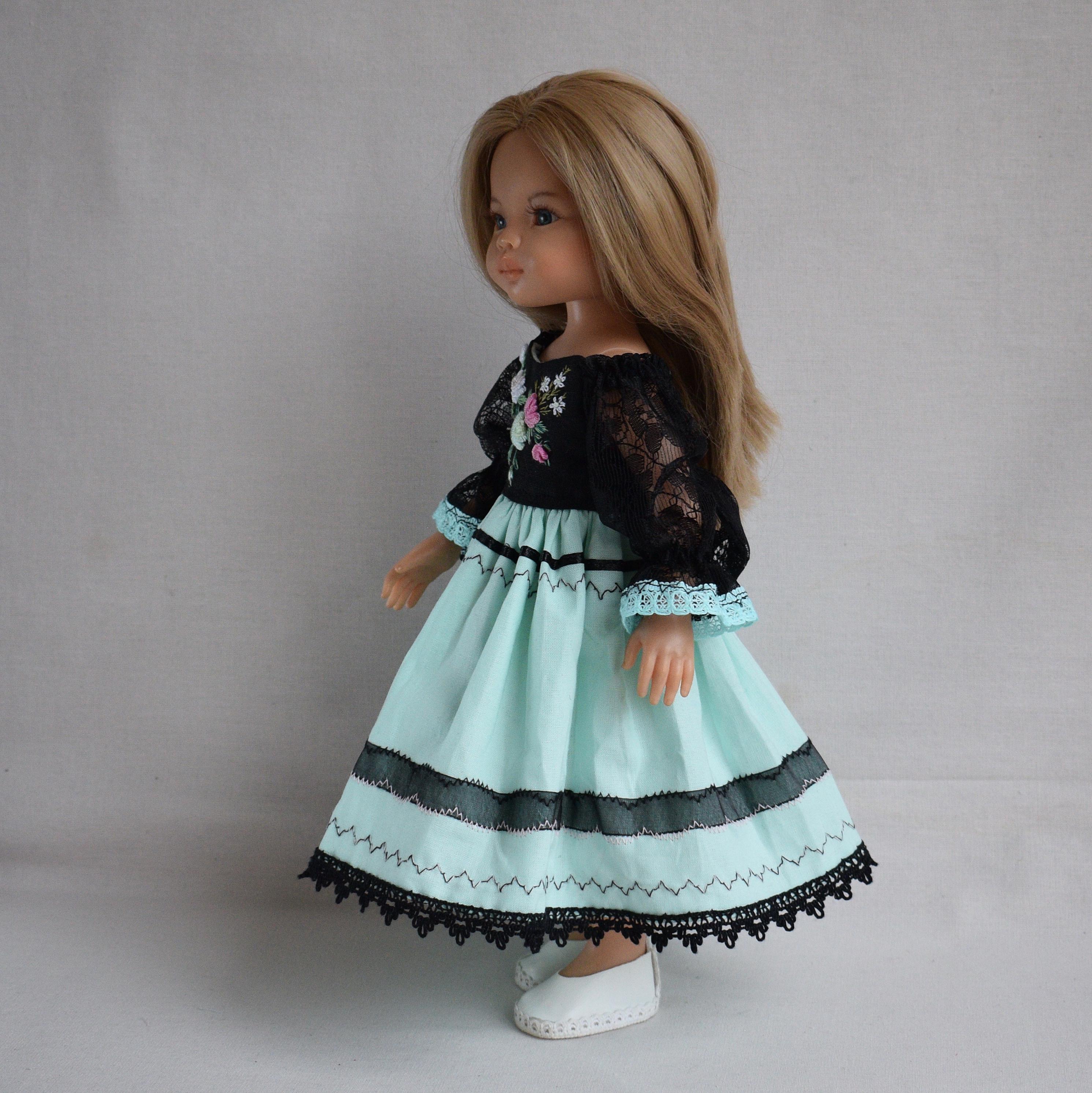 Doll Dress for Effner Little Darling, Paola Reina Doll, Ruby
