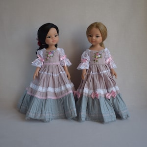 Embroidered doll dress for Little Darling doll, Paola Reina doll and similar 13-14 inch doll. Handmade doll clothes. Collection doll outfit