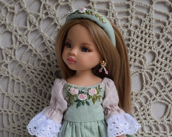 Ooak doll Paola Reina in embroidered dress with accessories. Custom order collection doll. Repaint doll