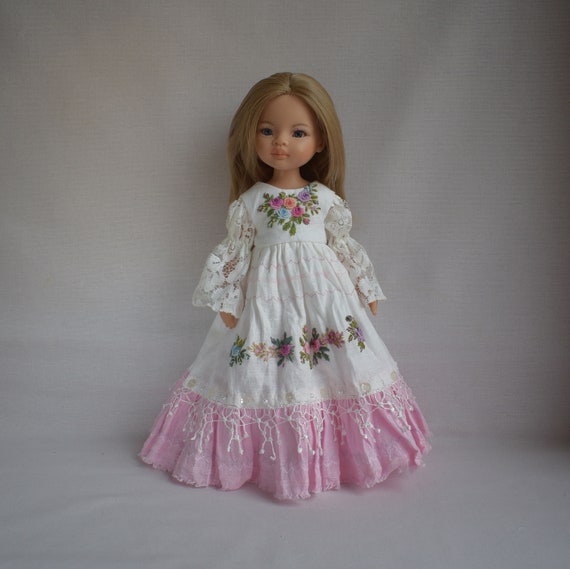 Embroidered Dress for Doll Effner Little Darling Paola Reina