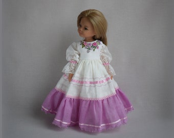 Poupée ROBE et BLOUSE brodées pour poupée Paola Reina, poupée Effner Little Darling. Tenue de robe de broderie de fleurs. Ensemble de vêtements de poupée