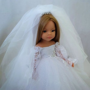 Veil for doll Paola Reina, Little Darling and other dolls. Long doll veil, Bridal wedding veil, Bride doll accessories, First communion veil