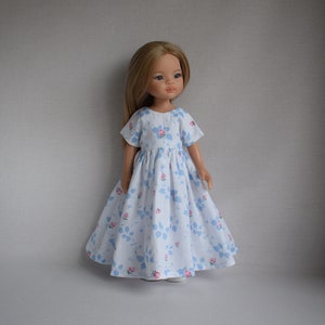 OUTLET Bloemenpoppenjurk, Las Amigas Paola Reina poppenkleding. Poppenoutfit voor Paola Reina pop van 13 inch of poppen van vergelijkbare grootte.