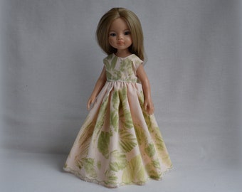 Robe de poupée Ecoprint pour poupée Paola Reina, poupée Effner Little Darling 13 pouces. Vêtements d'été. Tenue de poupée avec imprimé écologique floral