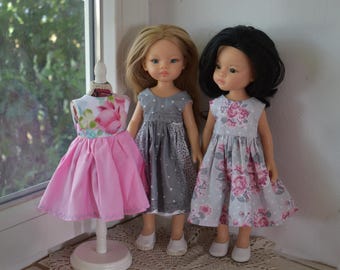 Doll dress for Paola Reina Amigas, Dianna Effner Little Darling and dolls 13 inch. Beautiful doll clothes. Cotton outfit. OUTLET SALE