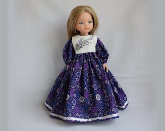 Poupée ROBE et BLOUSE brodées pour poupée Paola Reina, poupée Effner Little Darling. Tenue de robe de broderie de fleurs. Ensemble de vêtements de poupée